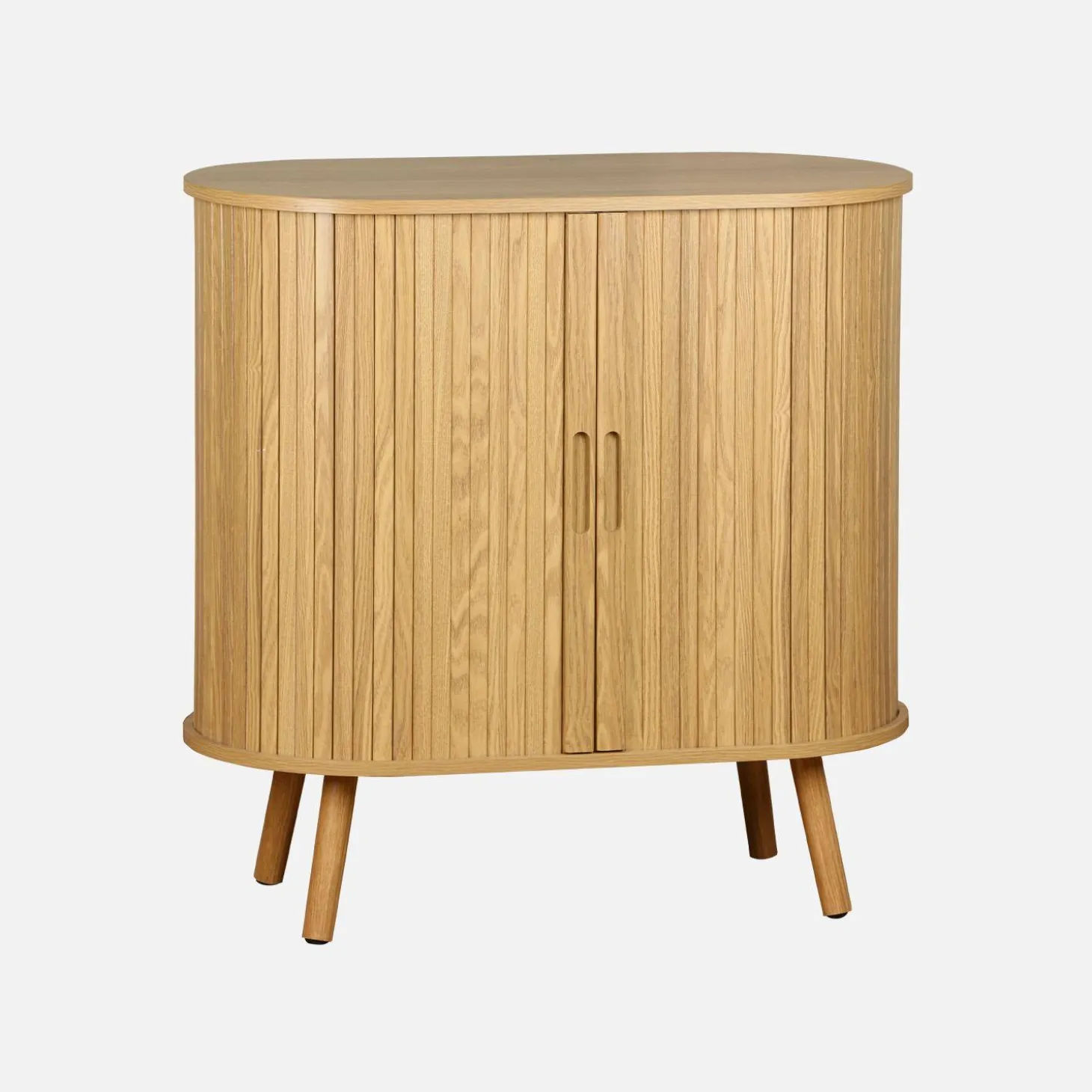 Aparador escandinavocon efecto madera ranurada, 80cm