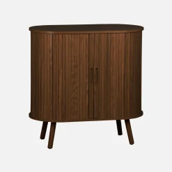 Aparador escandinavocon efecto madera ranurada, 80cm