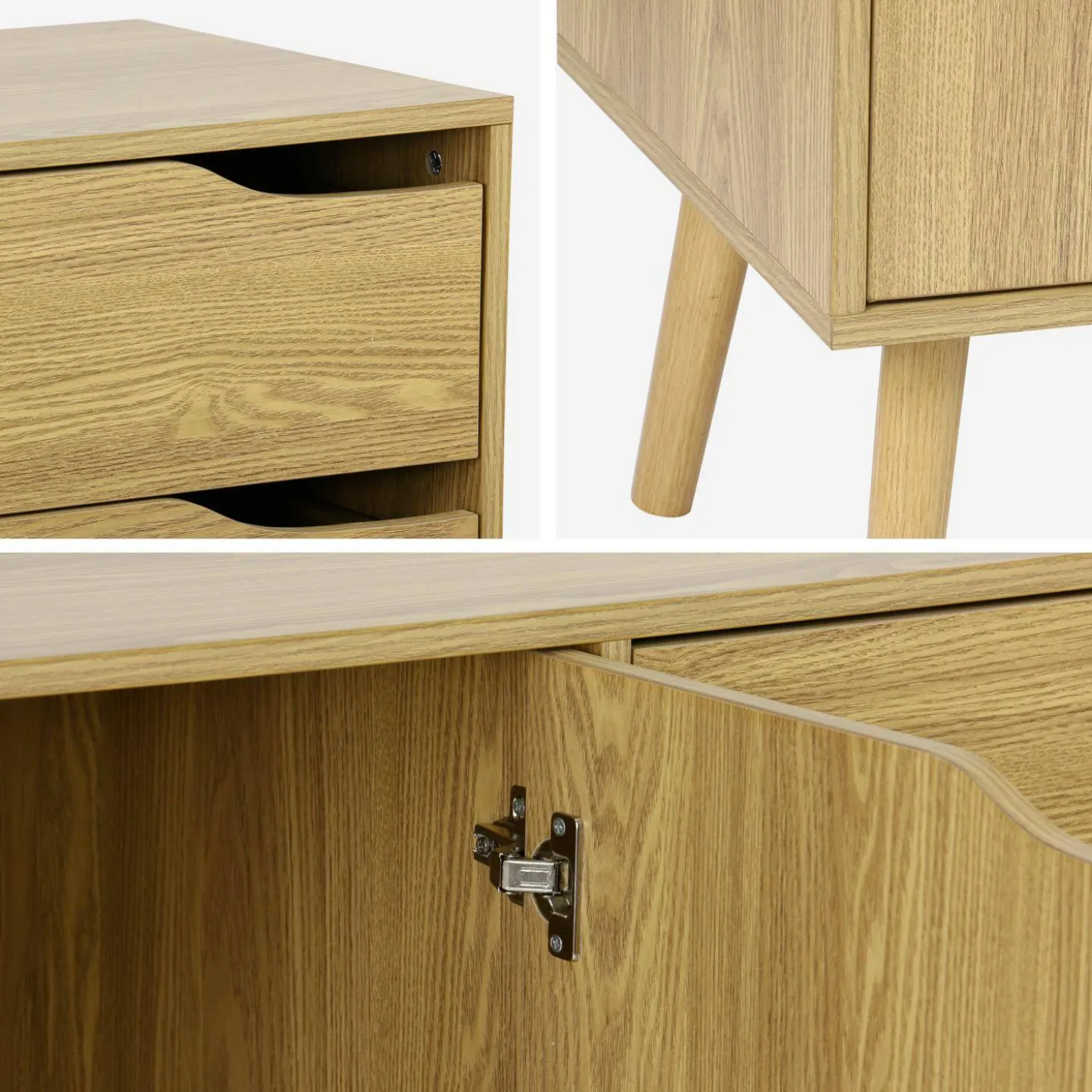Aparador estilo escandinavo con 2 puertas, 160cm