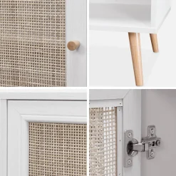 Aparador estilo escandinavo con 1 puerta de caña, 80cm