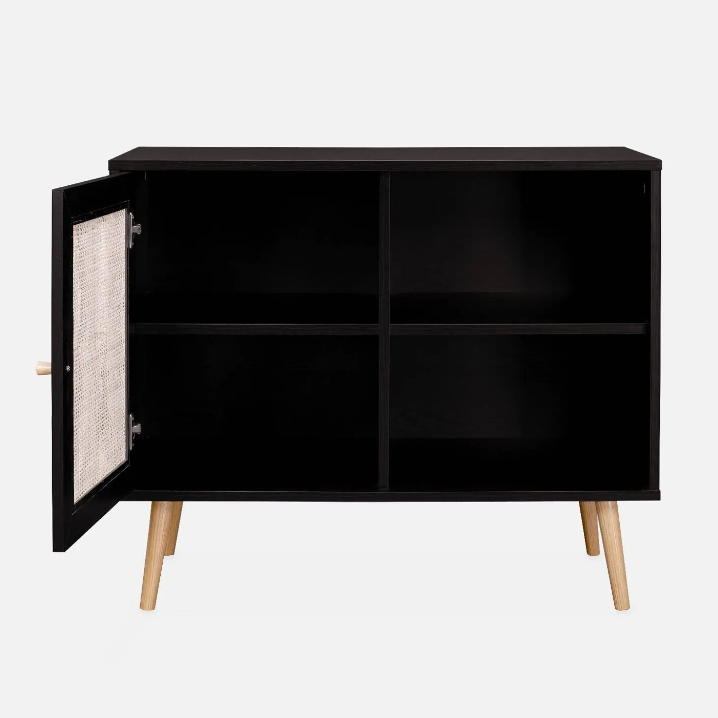 Aparador estilo escandinavo con 1 puerta de caña, 80cm