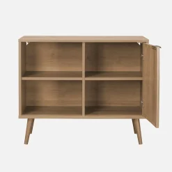 Aparador estilo escandinavo con madera redondeada, 80cm