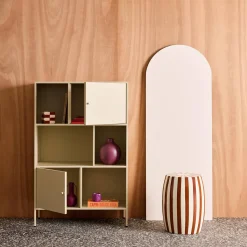 Aparador, mueble de almacenamiento industrial de metal con 6 compartimentos