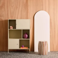 Aparador, mueble de almacenamiento industrial de metal con 6 compartimentos
