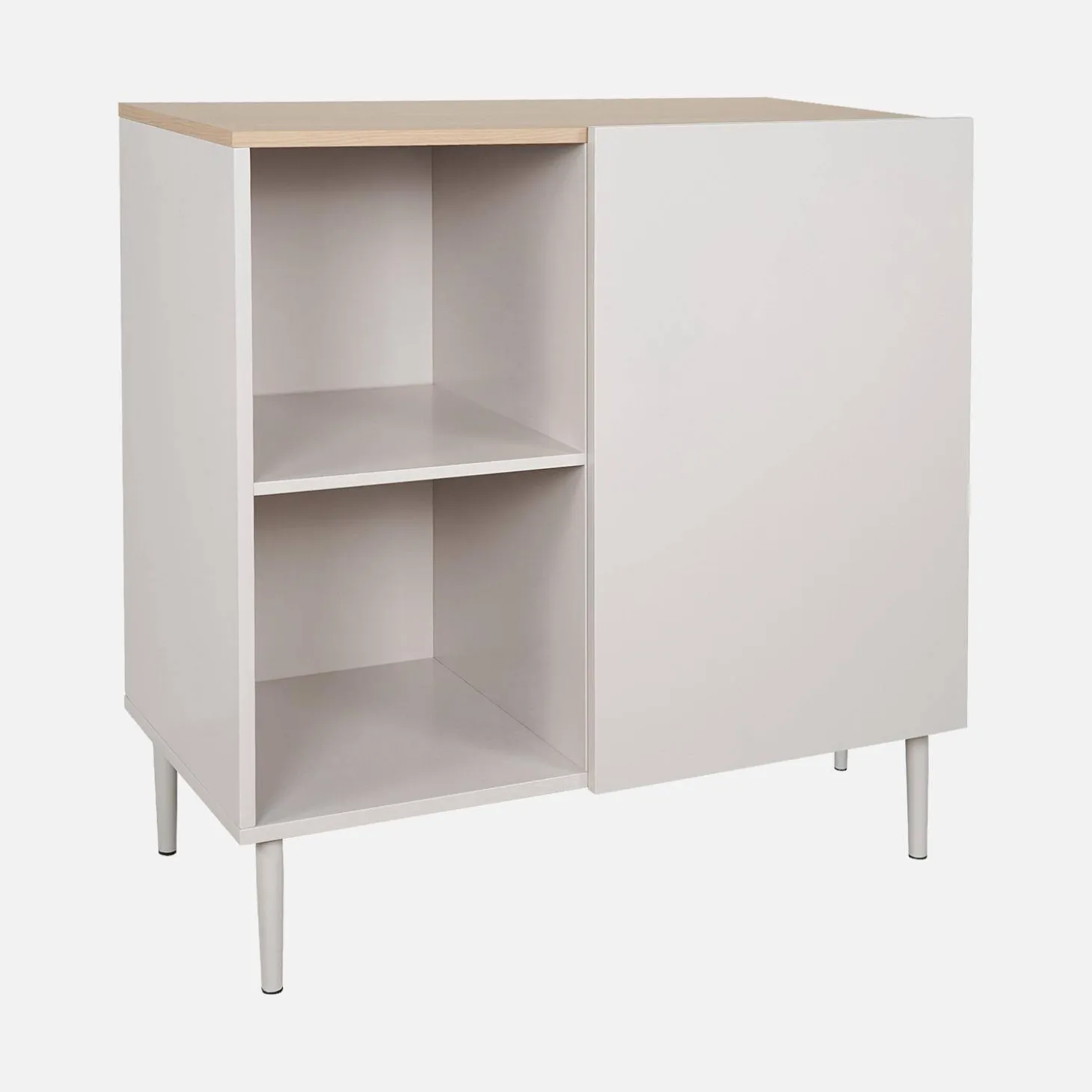 Aparador, mueble de almacenamiento de metal y decoración de madera 1 puerta, 80cm