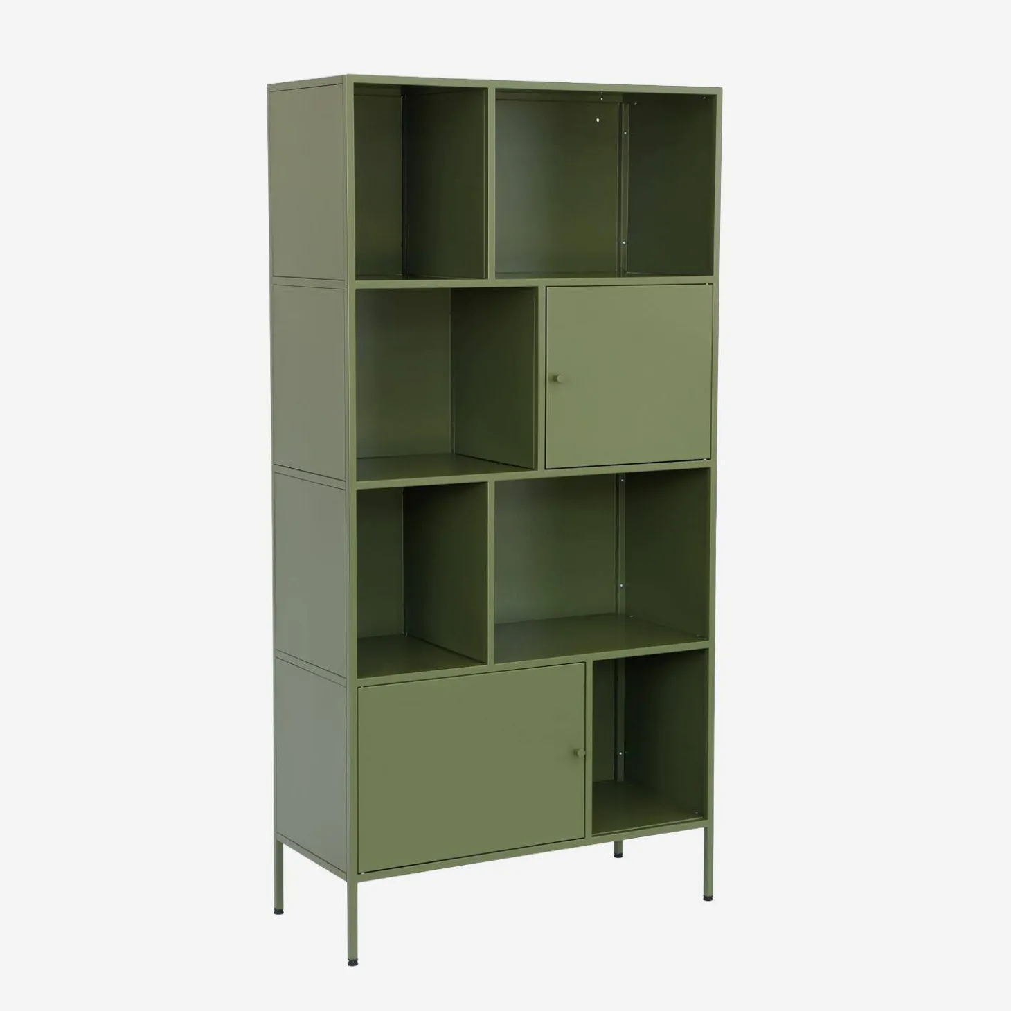 Aparador, mueble de almacenamiento industrial de metal con 8 compartimentos