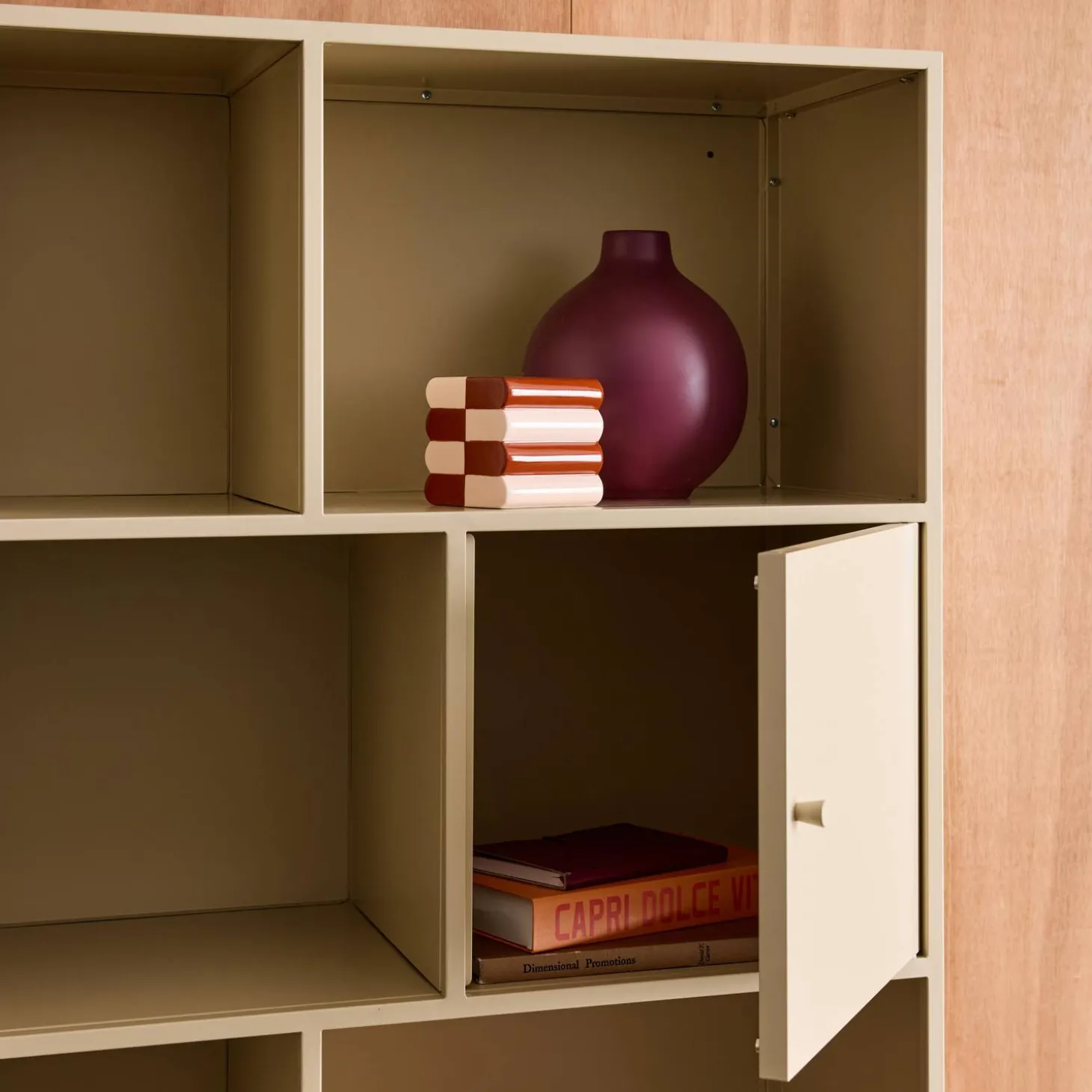 Aparador, mueble de almacenamiento industrial de metal con 8 compartimentos