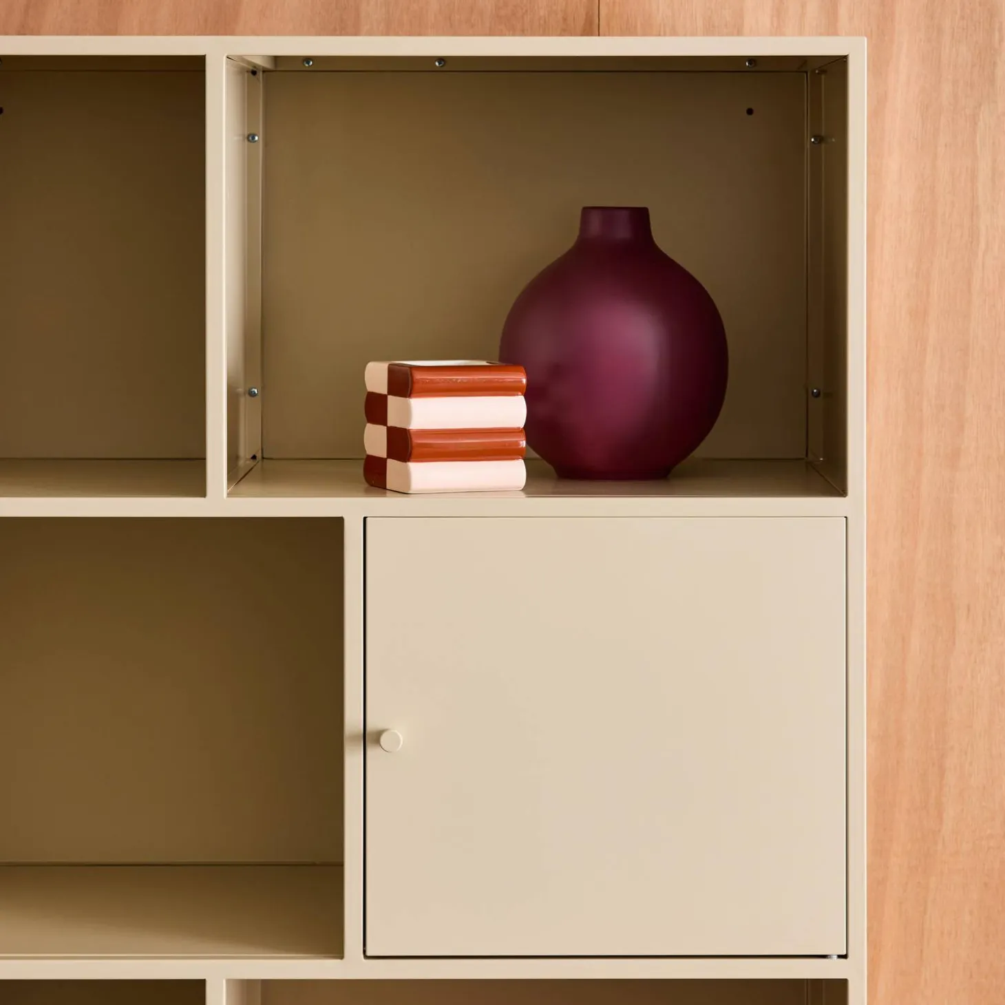 Aparador, mueble de almacenamiento industrial de metal con 8 compartimentos
