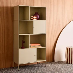 Aparador, mueble de almacenamiento industrial de metal con 8 compartimentos