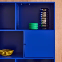 Aparador, mueble de almacenamiento industrial de metal con 8 compartimentos