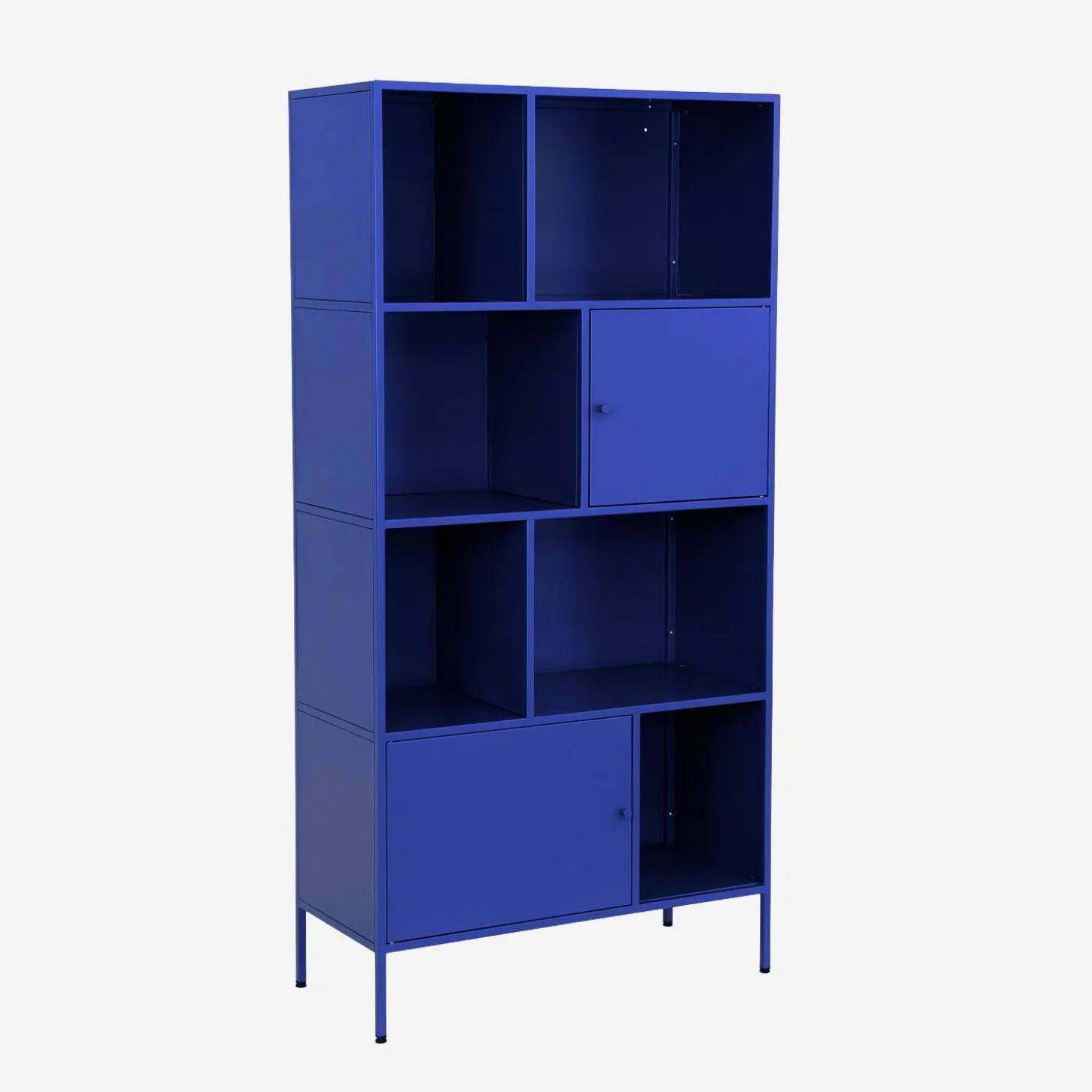 Aparador, mueble de almacenamiento industrial de metal con 8 compartimentos