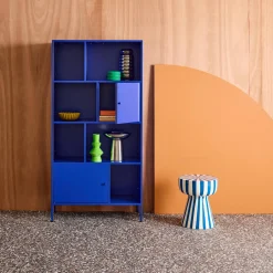 Aparador, mueble de almacenamiento industrial de metal con 8 compartimentos