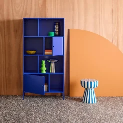 Aparador, mueble de almacenamiento industrial de metal con 8 compartimentos