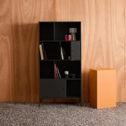Aparador, mueble de almacenamiento industrial de metal con 8 compartimentos