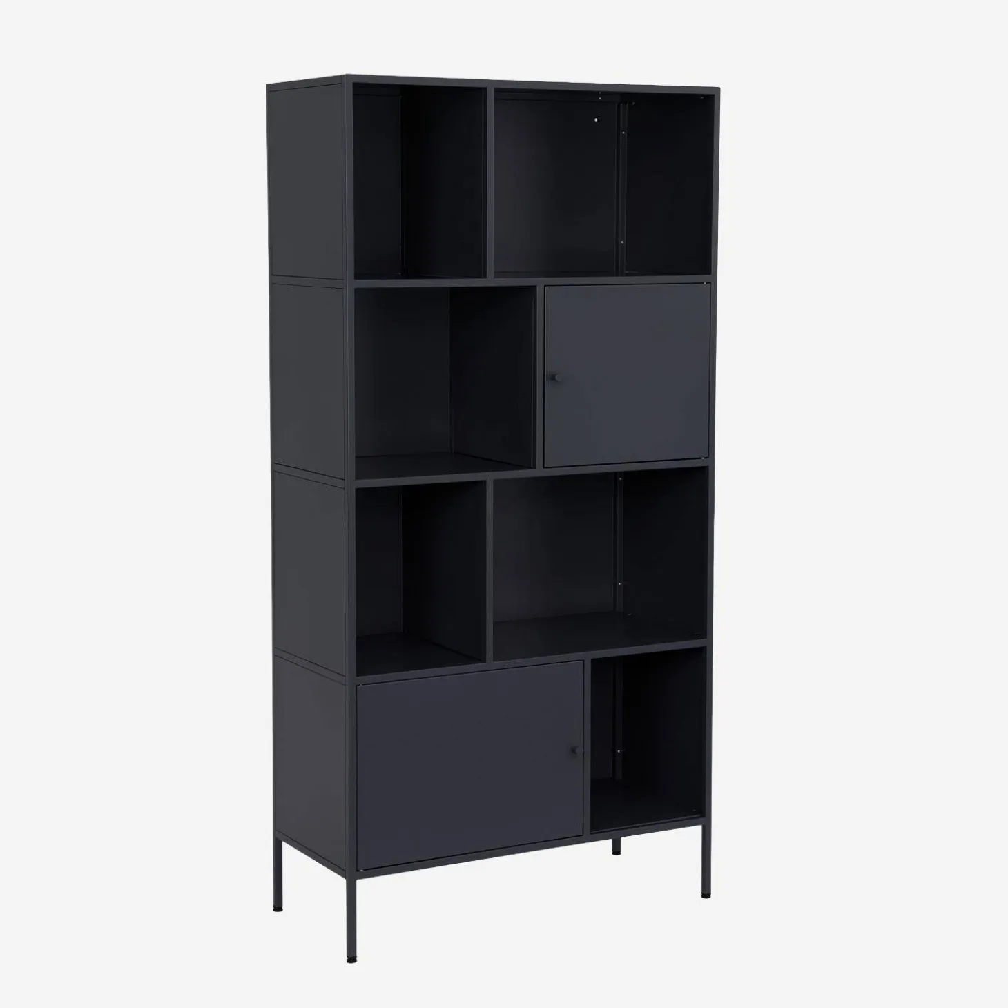 Aparador, mueble de almacenamiento industrial de metal con 8 compartimentos