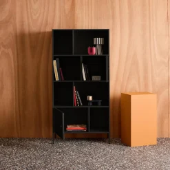 Aparador, mueble de almacenamiento industrial de metal con 8 compartimentos