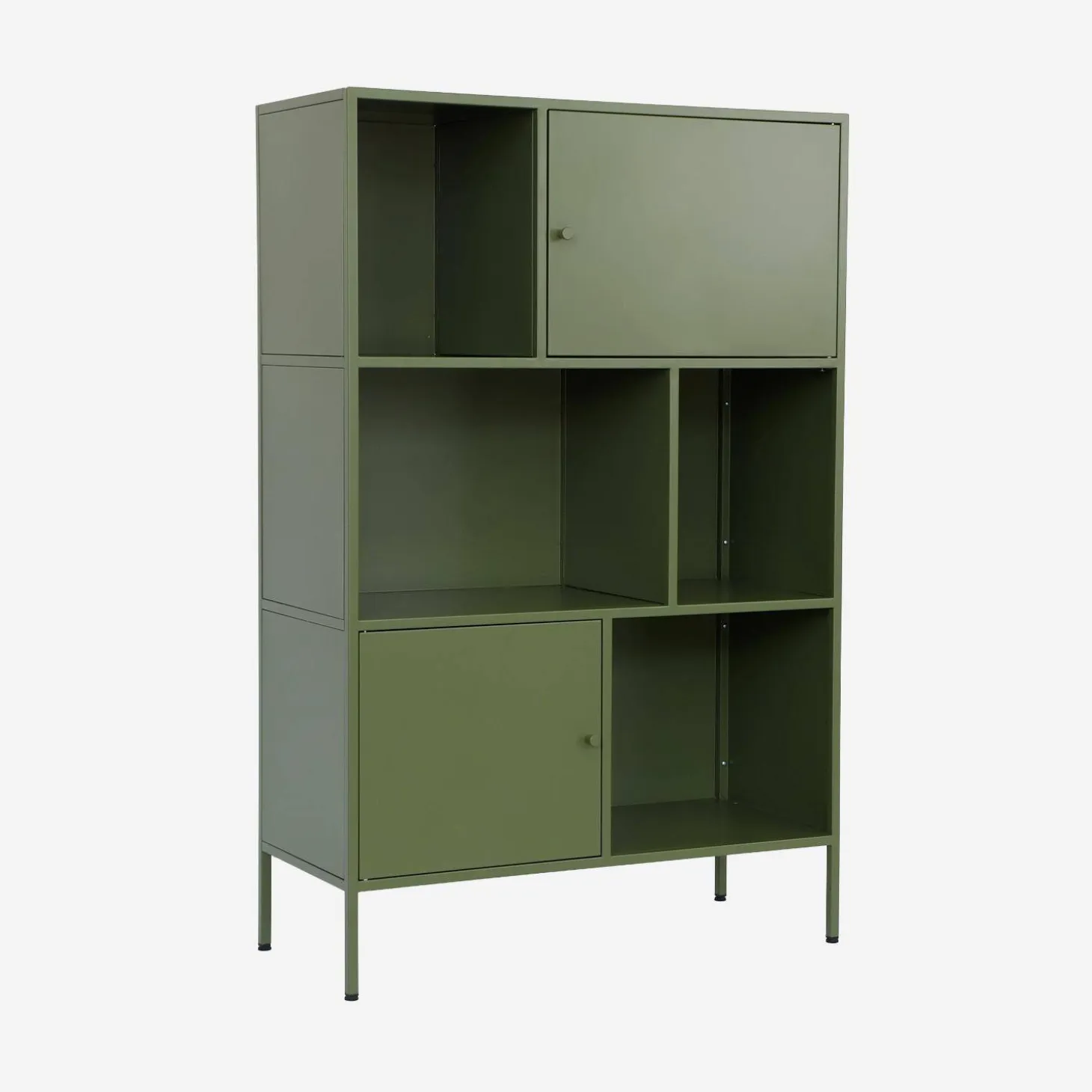 Aparador, mueble de almacenamiento industrial de metal con 6 compartimentos