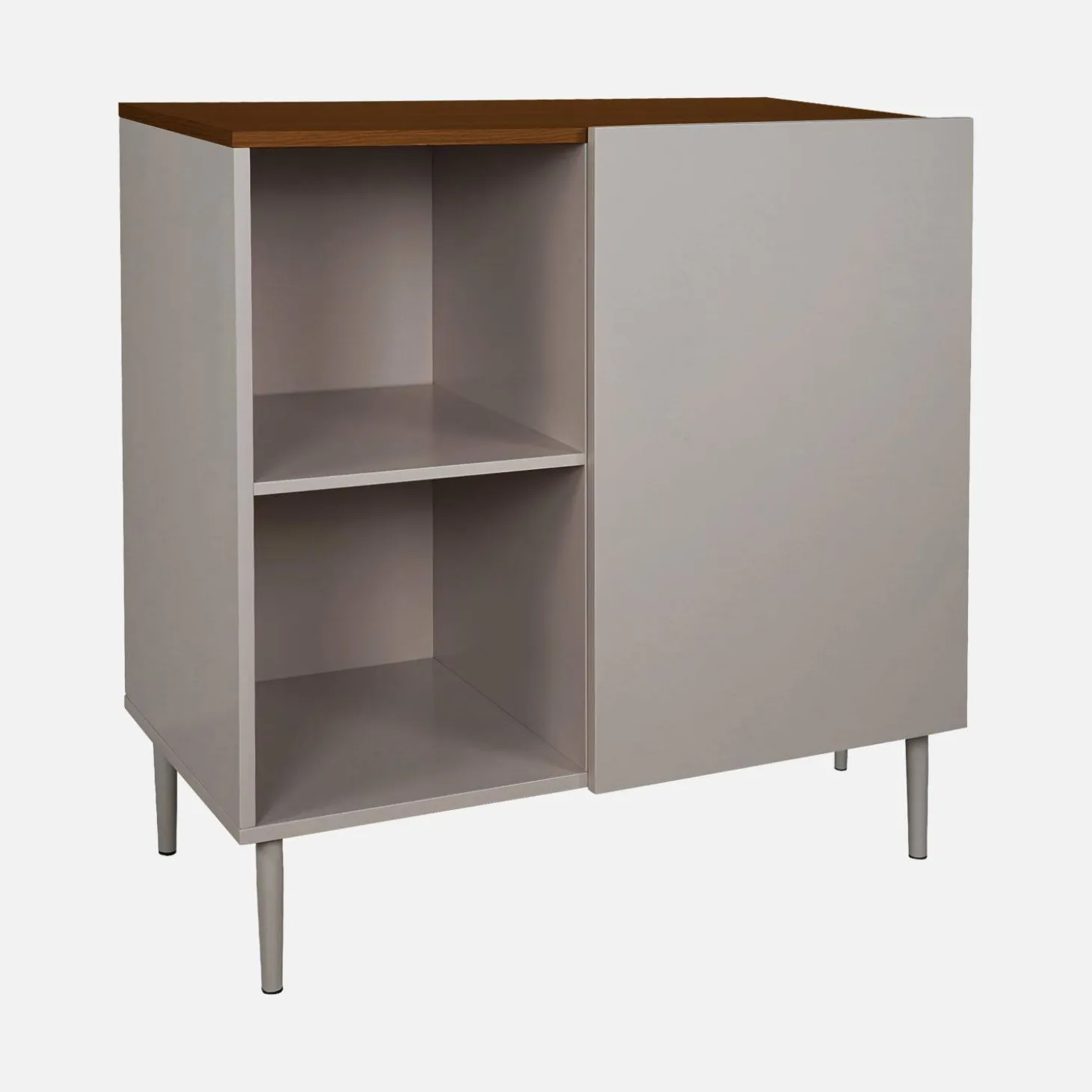 Aparador, mueble de almacenamiento de metal y decoración de madera 1 puerta, 80cm