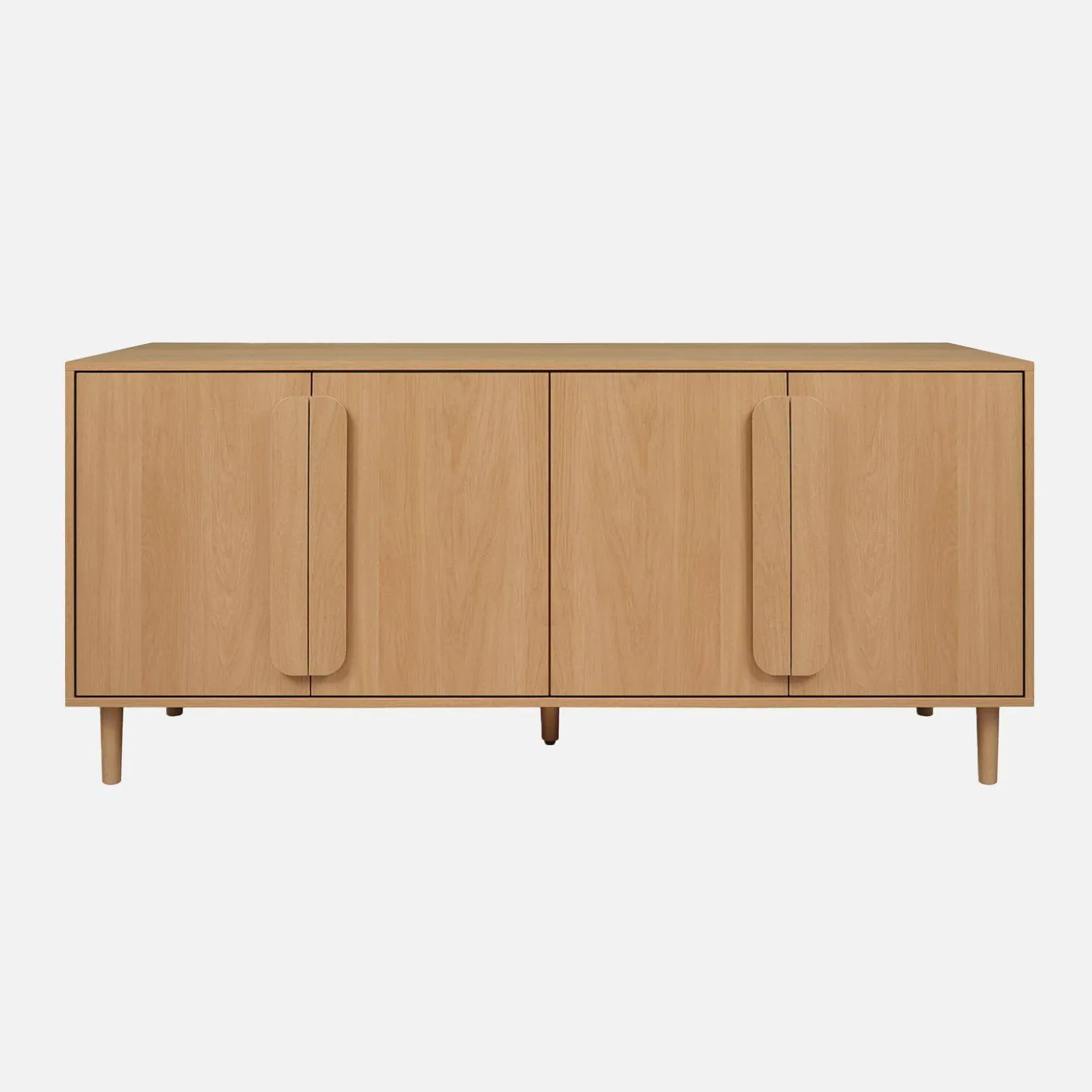 Aparador vintage con efecto madera y 4 puertas, 160cm