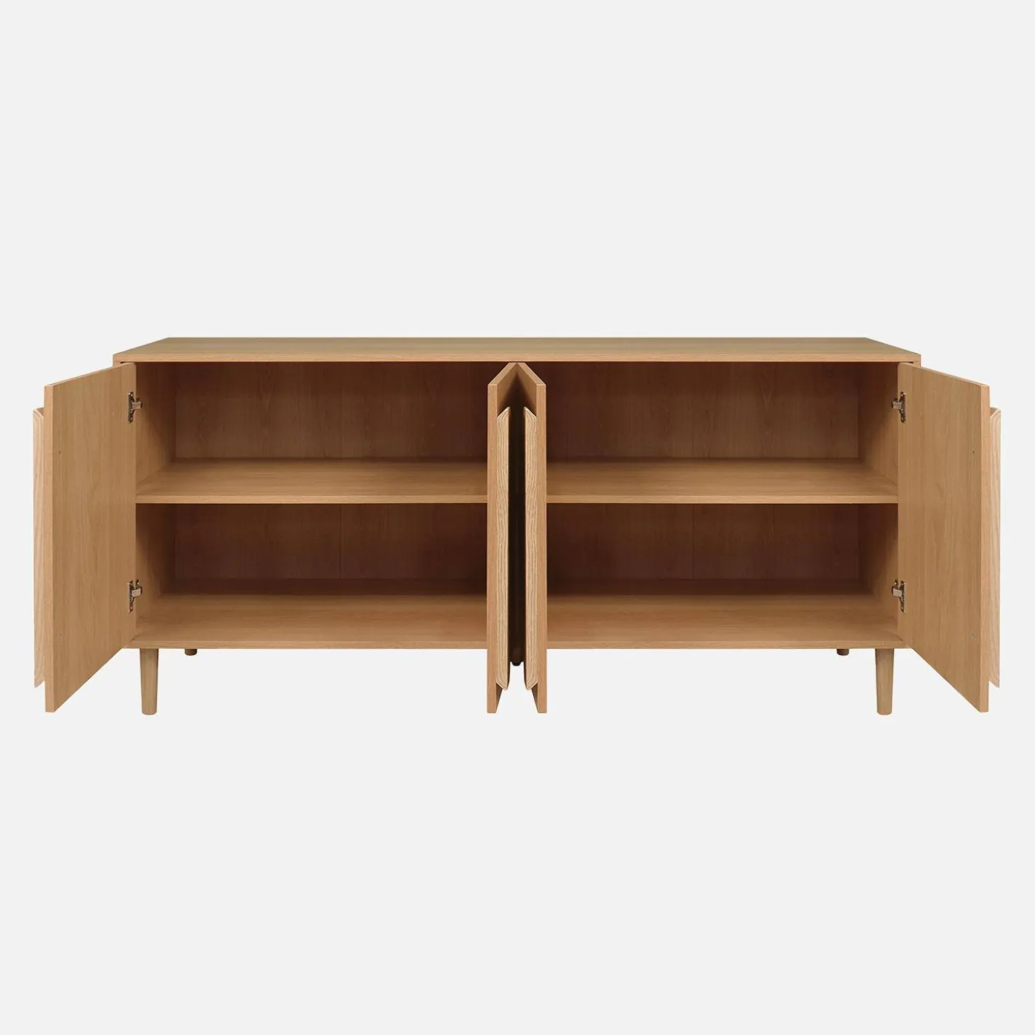 Aparador vintage con efecto madera y 4 puertas, 160cm