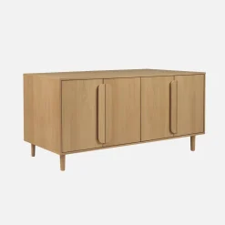 Aparador vintage con efecto madera y 4 puertas, 160cm