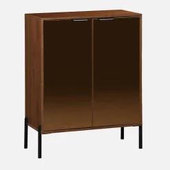 Aparador vintage efecto madera de nogal 83cm