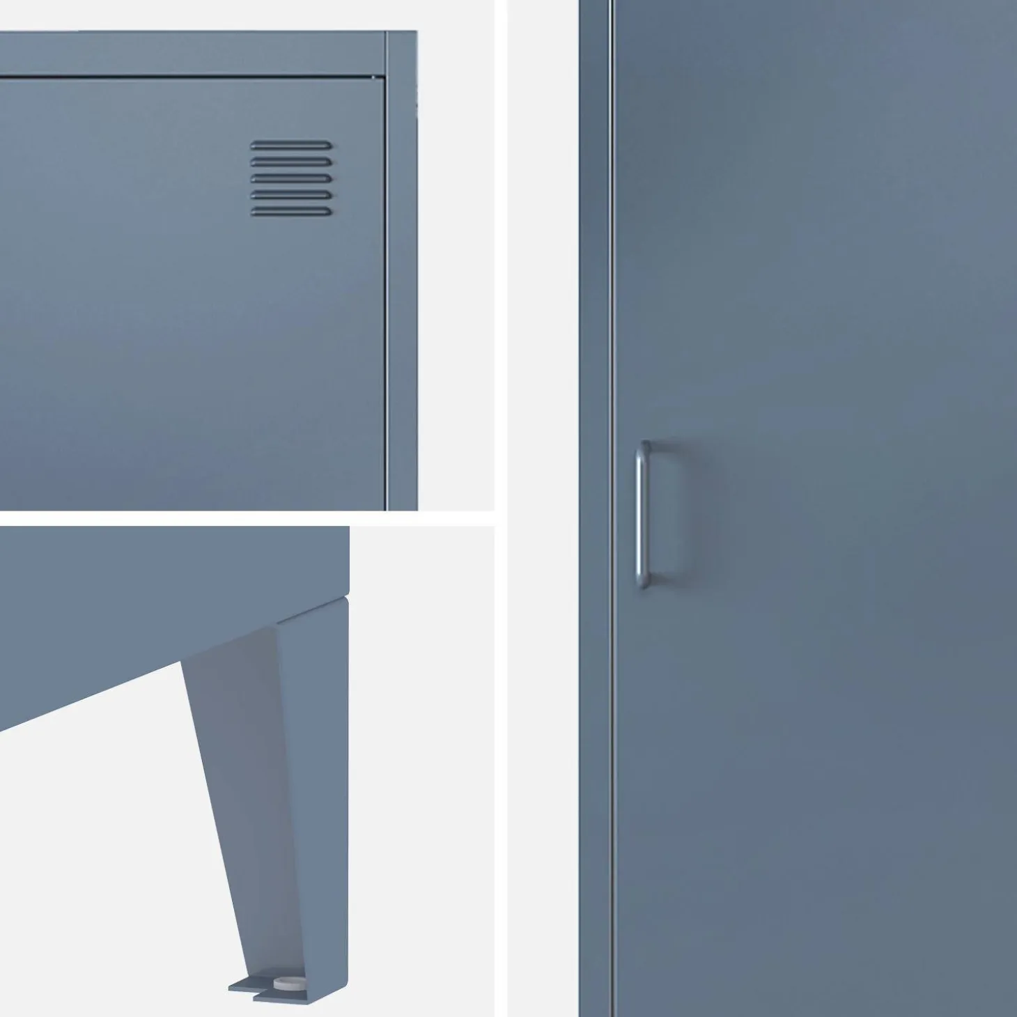 Armario dormitorio industrial con 4 almacenamientos, set de 3