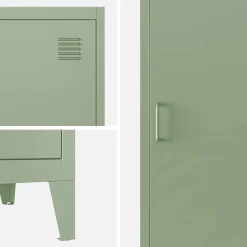Armario dormitorio industrial con 4 almacenamientos, set de 3