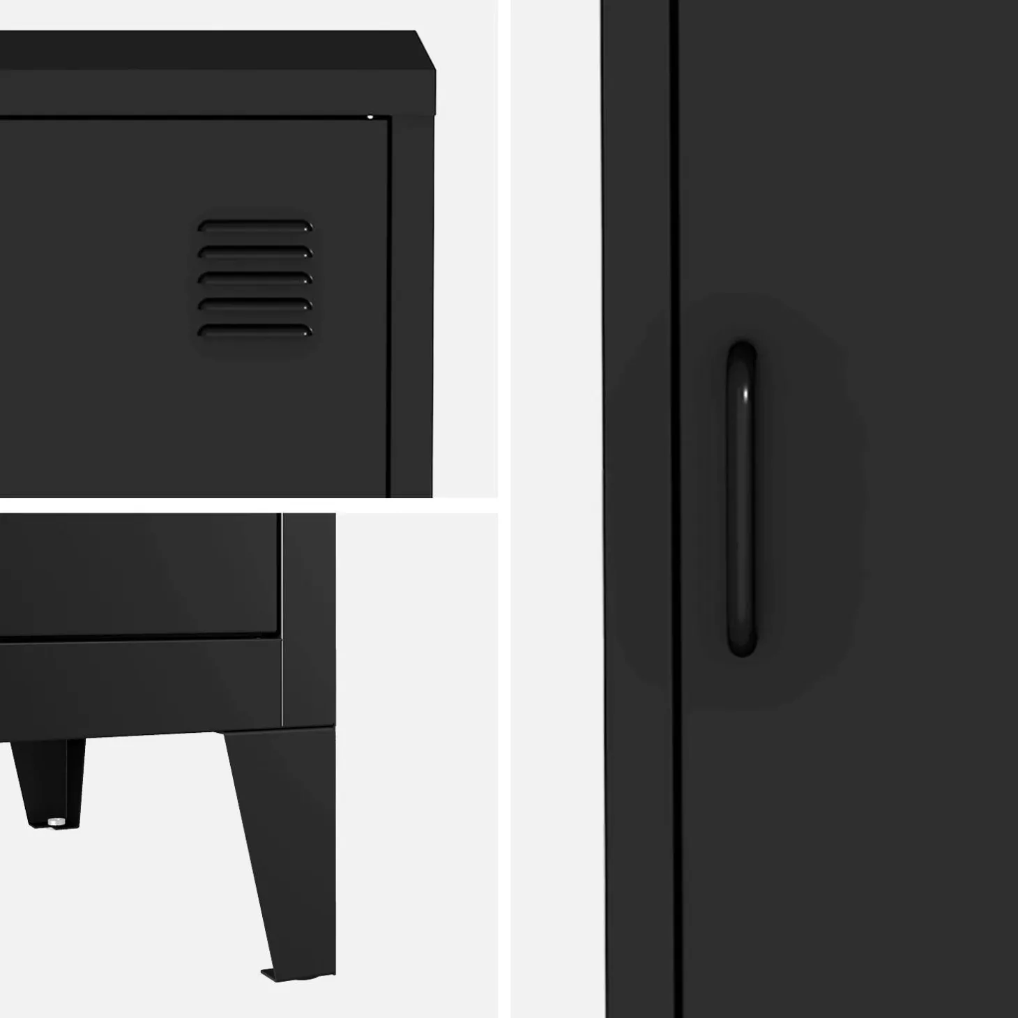 Armario dormitorio industrial con 4 almacenamientos, set de 3