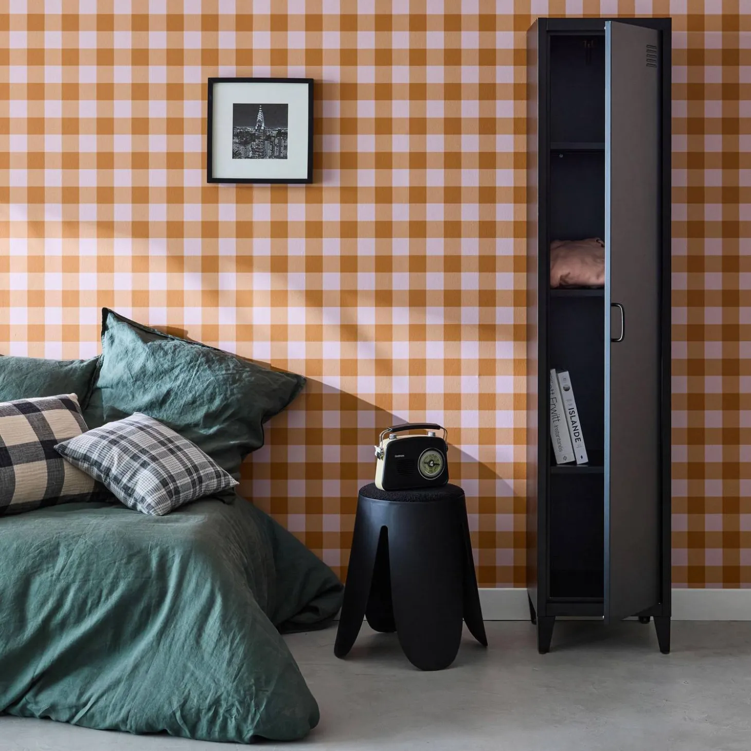 Armario dormitorio industrial con 4 espacios de almacenamiento