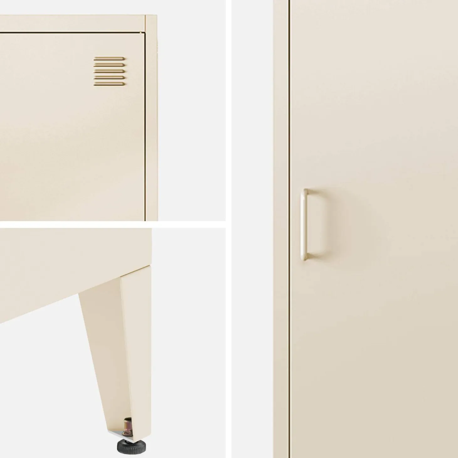 Armario dormitorio industrial con 4 almacenamientos, set de 3