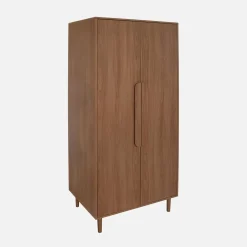 Armario vestidor con efecto madera, 2 puertas y barra para colgar