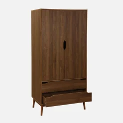 Armario vestidor vintage, decoración en madera, 2 puertas