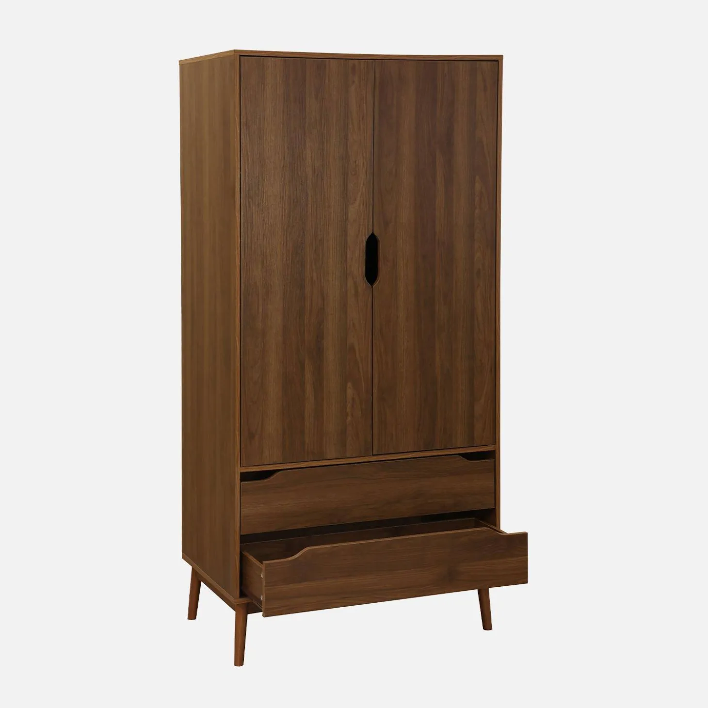 Armario vestidor vintage, decoración en madera, 2 puertas