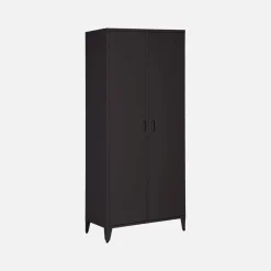 Armario/vestidor industrial de metal 2 puertas, 4 estantes, 1 barra para colgar