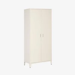 Armario/vestidor industrial de metal 2 puertas, 4 estantes, 1 barra para colgar