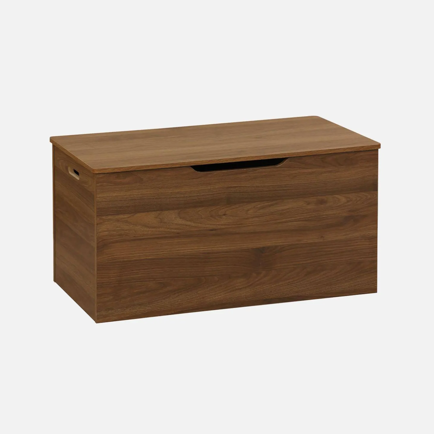 Banco arcón, final de cama con efecto de madera de nogal