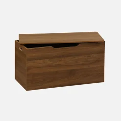 Banco arcón, final de cama con efecto de madera de nogal