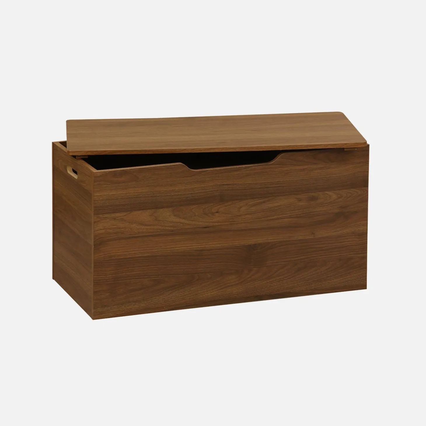 Banco arcón, final de cama con efecto de madera de nogal