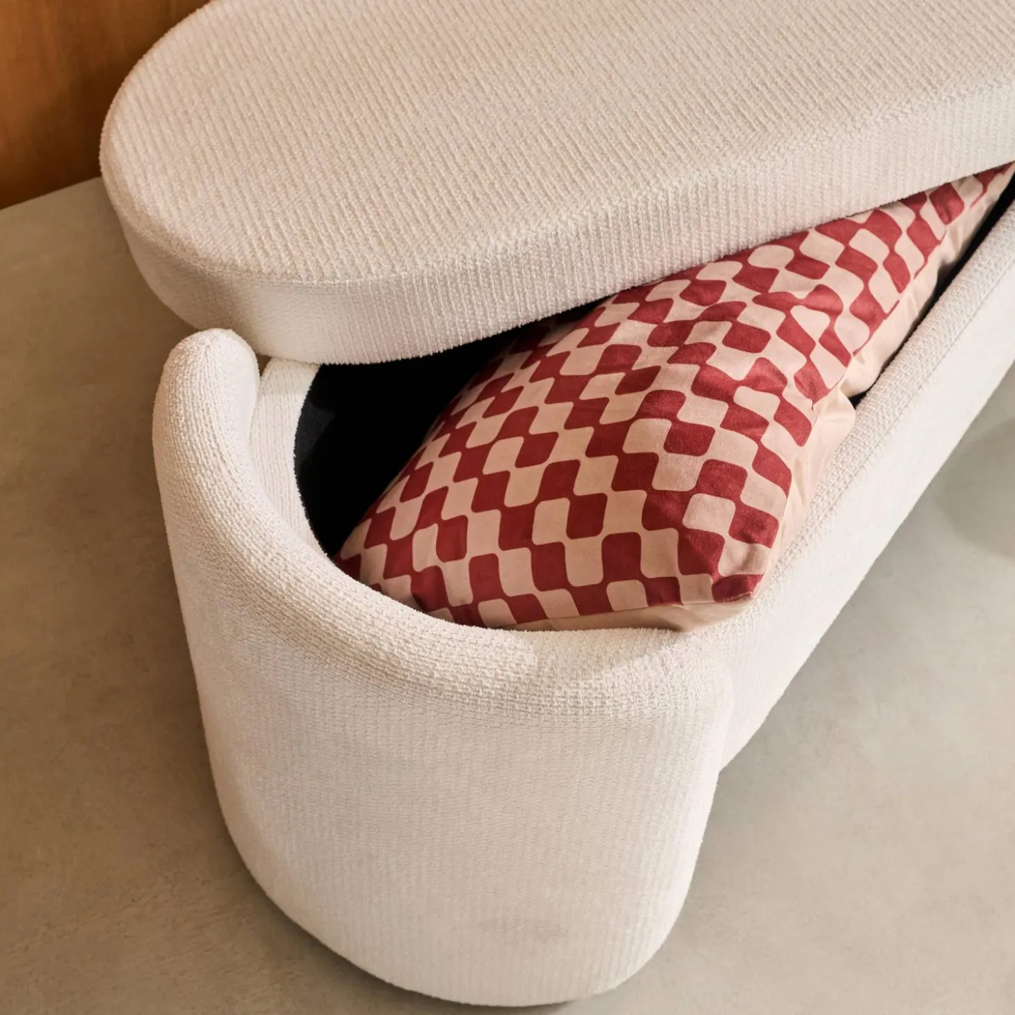 Banco baúl, pie de cama contemporáneo de tela simple
