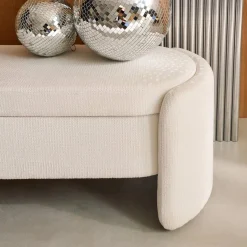 Banco baúl, pie de cama contemporáneo de tela simple