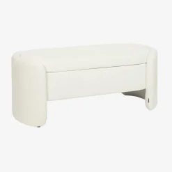Banco baúl, pie de cama contemporáneo de tela simple