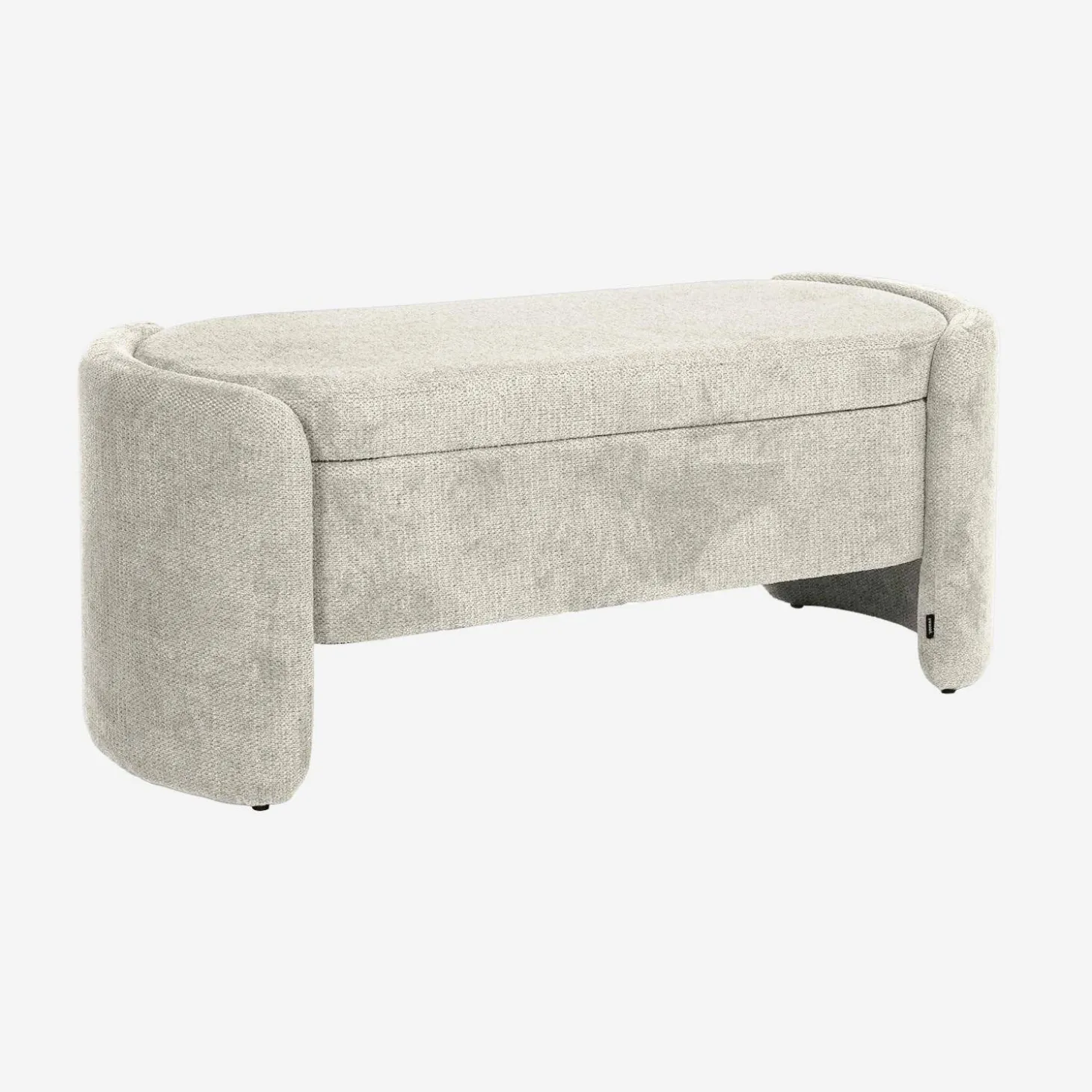 Banco baúl, pie de cama contemporáneo de tela simple