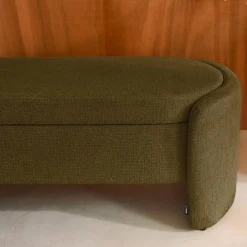 Banco baúl, pie de cama contemporáneo de tela simple