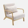 Banco de 2 plazas + sillón de madera con borreguito