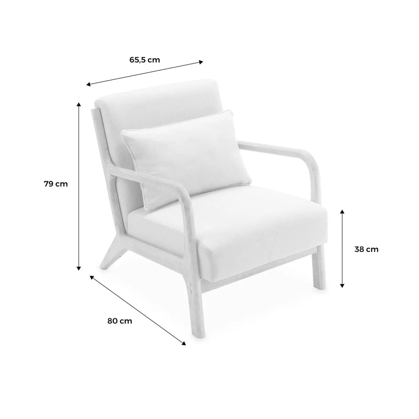 Banco de 2 plazas + sillón de madera con borreguito