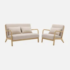 Banco de diseño en madera y tela