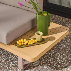 Banco de jardín de madera de acacia y aluminio para 2 plazas