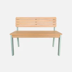 Banco de jardín infantil de madera de acacia, 2 plazas