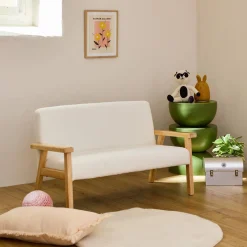 Banco infantil de madera de hevea, 2 plazas